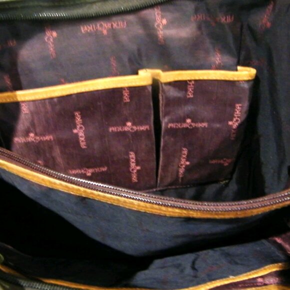 1990's Anuschka Python Bloom Large Hand painted Leather Tote Handbag SHIPS FREE - Picture 6 of 12